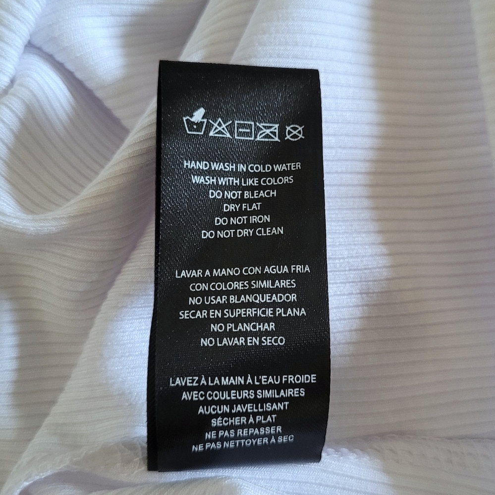 bebe White Ribbed Top - NWT - Picture 9 of 14
